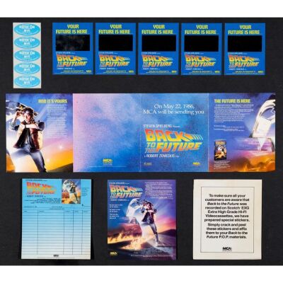 23. BACK TO THE FUTURE (1986): Video Promotion Kit (Original Studio Release One Sheet and Other Various Sizes); Very Fine+ Folded