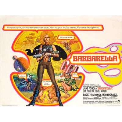 24. BARBARELLA (1968): Full-Bleed British Quad (40" x 30"); Very Fine- on Linen