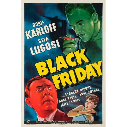 39. BLACK FRIDAY (1940): One Sheet (27" x 41"); Very Fine+ Folded