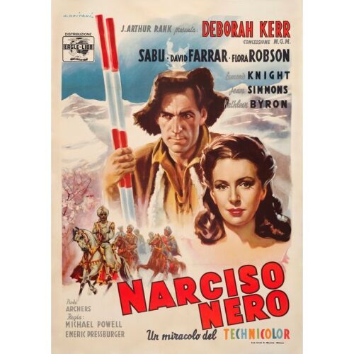 40. BLACK NARCISSUS (1947): Italian Two Fogli (39" x 55"); Fine+ on Linen