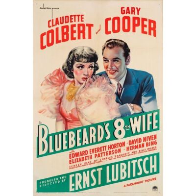 45. BLUEBEARD'S EIGHTH WIFE (1938): One Sheet (27" x 41"); Style A; Very Fine- on Linen