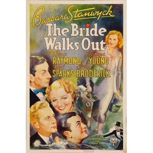 49. THE BRIDE WALKS OUT (1936): One Sheet (27" x 41"); Fine+ Folded