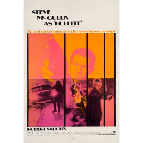 52. BULLITT (1968): One Sheet (28" x 41"); International Style; Fine+ on Linen