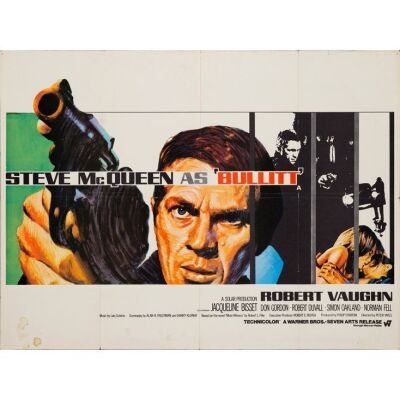 54. BULLITT (1969): British Quad (40" x 30"); Fine+ Folded