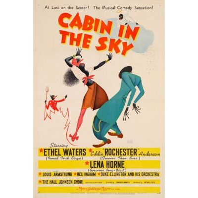 57. CABIN IN THE SKY (1943): One Sheet (27" x 41") Signed by Al Hirschfeld (Beckett COA); Style C; Very Fine on Linen