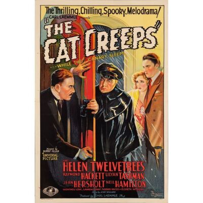 62. THE CAT CREEPS (1930): One Sheet (27" x 41"); Stone Lithograph; Very Fine Folded