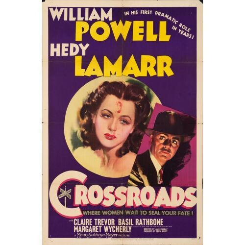 76. CROSSROADS (1942): One Sheet (27" x 41"); Style C; Fine+ Folded