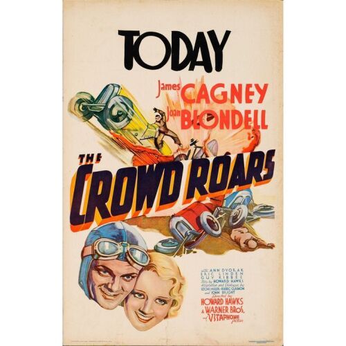 77. THE CROWD ROARS (1932): Window Card (14" x 22"); Very Fine-