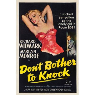 86. DON'T BOTHER TO KNOCK (1952): One Sheet (27" x 41"); Fine- on Linen