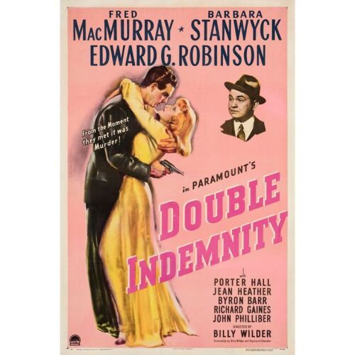 88. DOUBLE INDEMNITY (1944): One Sheet (27" x 41"); Style A; Very Fine- on Linen