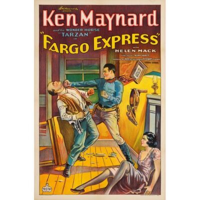 97. FARGO EXPRESS (1933): One Sheet (27" x 41"); Stone Lithograph; Very Fine- on Linen