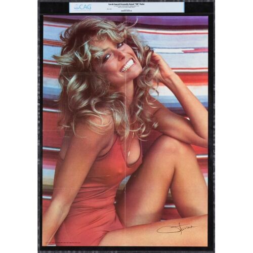 98. FARRAH FAWCETT (1976): Commercial Pin-Up Poster (20" x 28") (CAG COA); Personally Owned by Farrah Fawcett; Very Fine+