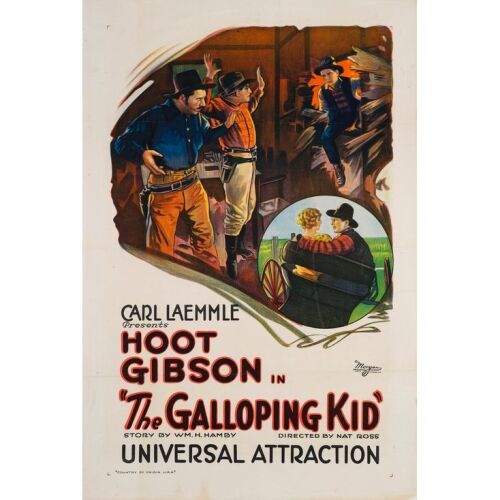 109. THE GALLOPING KID (1922): One Sheet (28" x 41"); Stone Lithograph; Very Fine on Linen