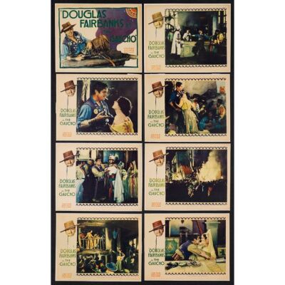 110. THE GAUCHO (1927): Lobby Card Set (8) (11" x 14"); Fine+ on Cardstock