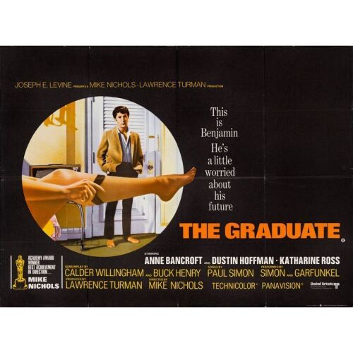 120. THE GRADUATE (1969): Full-Bleed British Quad (40" x 30"); First Release; Very Fine Folded