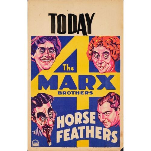 136. HORSE FEATHERS (1932): Window Card (14" x 22"); Fine+