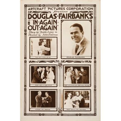 143. IN AGAIN - OUT AGAIN (1917): One Sheet (28" x 42.5"); Rotogravure Style; Fine+ on Foam Board