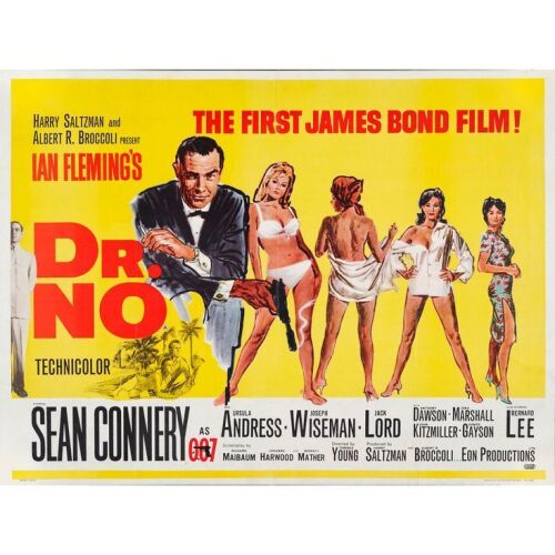 153. JAMES BOND: DR. NO (1962): British Quad (40" x 30"); Country-of-Origin; Very Fine Folded