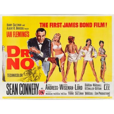 153. JAMES BOND: DR. NO (1962): British Quad (40" x 30"); Country-of-Origin; Very Fine Folded