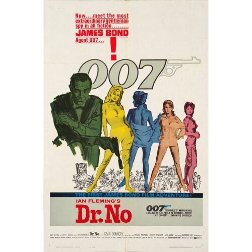 156. JAMES BOND: DR. NO (1962): One Sheet (27" x 41"); Yellow Smoke Style; Very Fine+ Folded