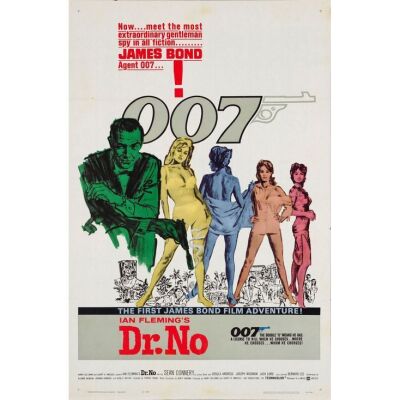 157. JAMES BOND: DR. NO (1962): One Sheet (27" x 41"); White Smoke Style; Very Fine- Folded