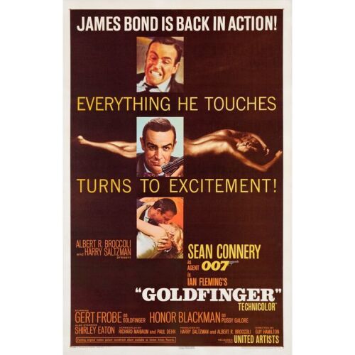 160. JAMES BOND: GOLDFINGER (1964): One Sheet (27" x 42"); Very Fine on Linen