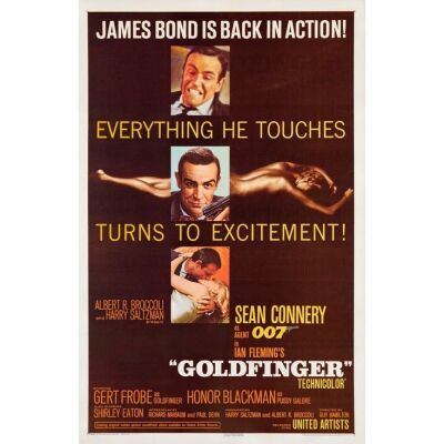 160. JAMES BOND: GOLDFINGER (1964): One Sheet (27" x 42"); Very Fine on Linen