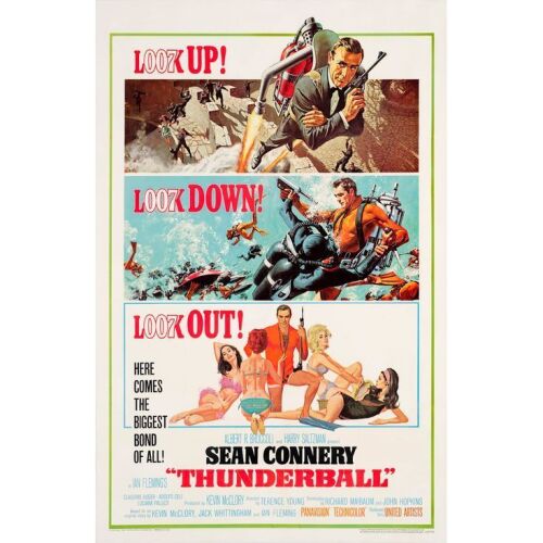 165. JAMES BOND: THUNDERBALL (1965): One Sheet (27" x 41"); Fine on Linen