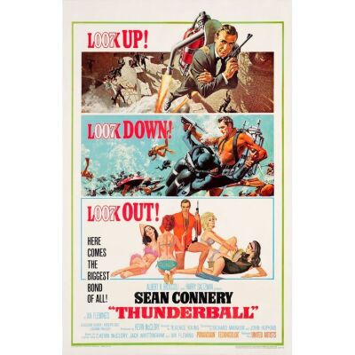 165. JAMES BOND: THUNDERBALL (1965): One Sheet (27" x 41"); Fine on Linen