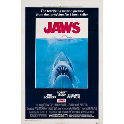 176. JAWS (1975): One Sheet (27" x 41"); Fine on Paper