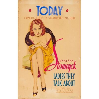 183. LADIES THEY TALK ABOUT (1933): Window Card (14" x 22"); Fine+