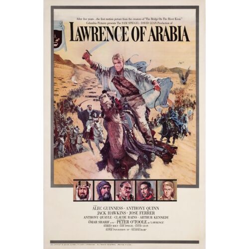 186. LAWRENCE OF ARABIA (1962): One Sheet (27" x 41"); Roadshow Style A; Very Fine- on Linen