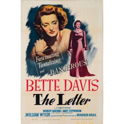 191. THE LETTER (1940): One Sheet (27" x 41"); From The Royal Theatre Collection; Very Fine- Folded