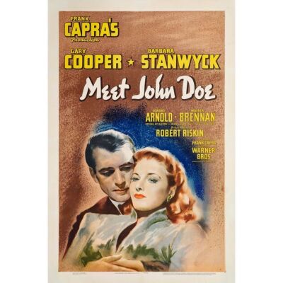 204. MEET JOHN DOE (1941): One Sheet (27" x 41"); Fine+ on Linen