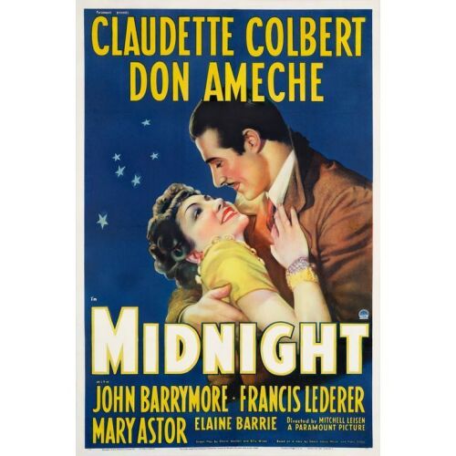 208. MIDNIGHT (1939): One Sheet (27" x 41"); Style A; Fine on Linen