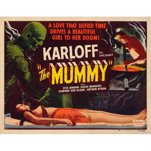 213. THE MUMMY (R-1951): Half Sheet (22" x 28"); Fine+ on Linen