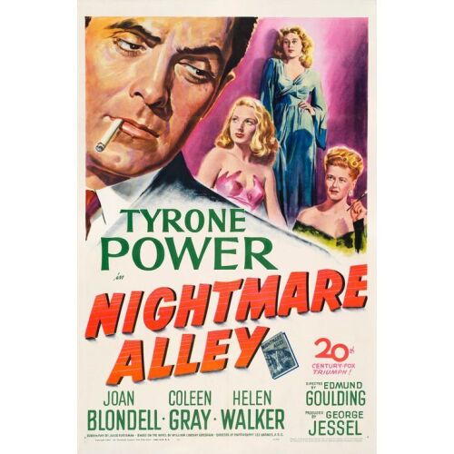 223. NIGHTMARE ALLEY (1947): One Sheet (27" x 41"); Very Fine on Linen