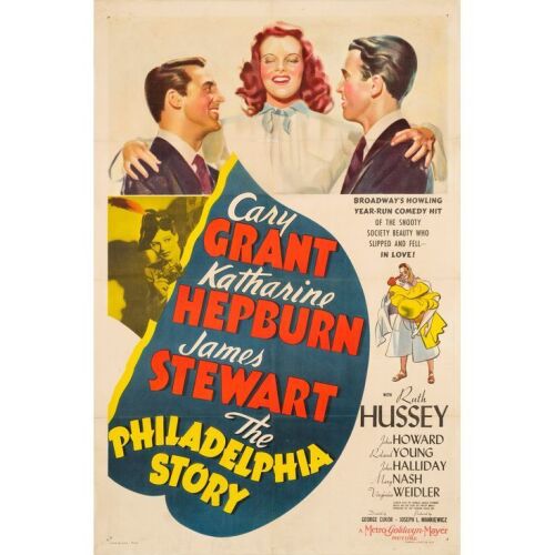 237. THE PHILADELPHIA STORY (1940): One Sheet (27" x 41"); Style C; Very Fine- on Linen