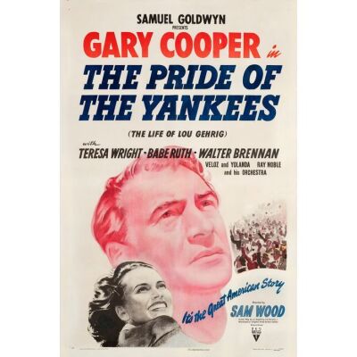 242. THE PRIDE OF THE YANKEES (1942): One Sheet (27" x 41"); Style A; Fine- on Linen