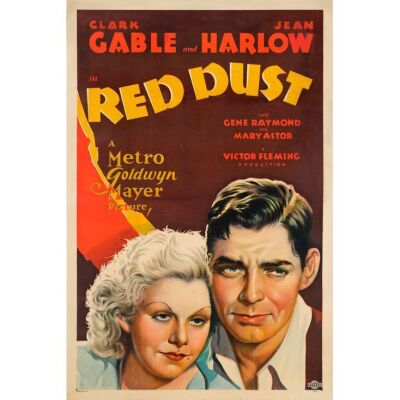 250. RED DUST (1932): One Sheet (27" x 41"); Style D, Stone Lithograph; Fine+ on Linen