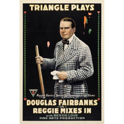 253. REGGIE MIXES IN (1916): One Sheet (28" x 41"); Stone Lithograph; Fine+ on Foam Board