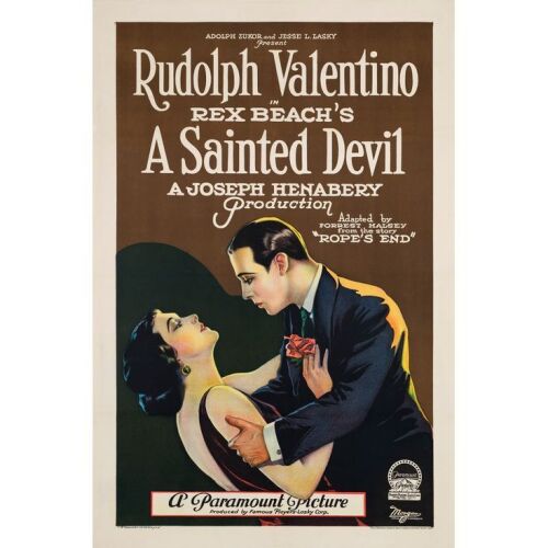 260. A SAINTED DEVIL (1924): One Sheet (27" x 40"); From the Donna Hill Collection; Style B, Stone Lithograph; Very Fine+ on Linen