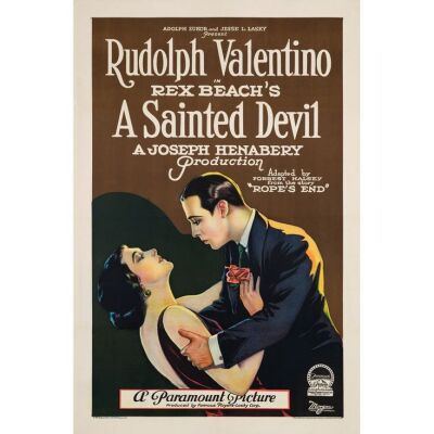 260. A SAINTED DEVIL (1924): One Sheet (27" x 40"); From the Donna Hill Collection; Style B, Stone Lithograph; Very Fine+ on Linen