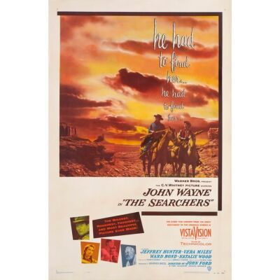 262. THE SEARCHERS (1956): One Sheet (27" x 41"); Very Fine- on Linen