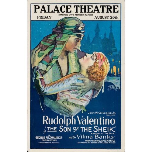 269. THE SON OF THE SHEIK (1926): Window Card (14" x 22"); Stone Lithograph; Fine+ on Paper