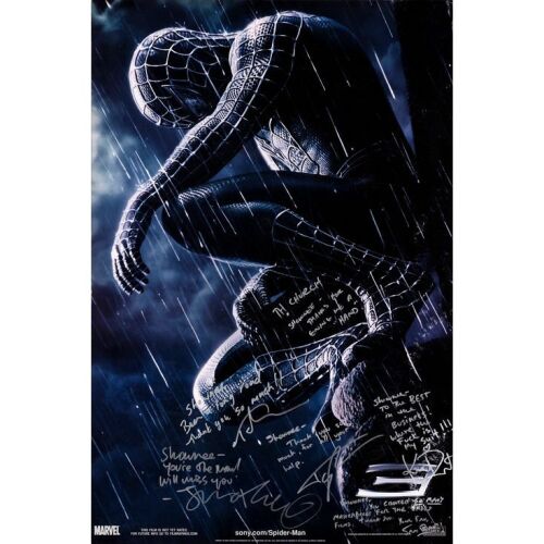 273. SPIDER-MAN 3 (2007): One Sheet (26.5" x 39.75") Signed by Tobey Maguire, Kirsten Dunst, Thomas Haden Church, James Franco, Topher Grace and Sam Raimi (Director) (Beckett COA); Advance; Fine+ on Foam Board