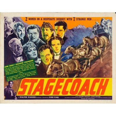 274. STAGECOACH (1939): Half Sheet (22" x 28"); Style A; Very Fine-