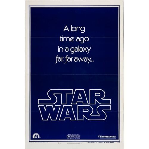 279. STAR WARS: A NEW HOPE (1977): Style B Teaser, First Printing (27" x 41"); Very Fine+ Folded