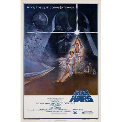 282. STAR WARS: A NEW HOPE (1977): One Sheet (27" x 41"); First Printing, Style A; Very Fine- on Linen