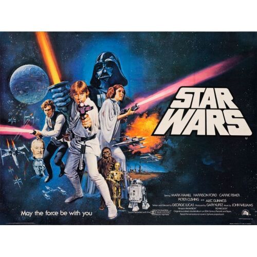286. STAR WARS: A NEW HOPE (1977): Full-Bleed British Quad (40" x 30"); First Printing; Very Fine+ on Linen